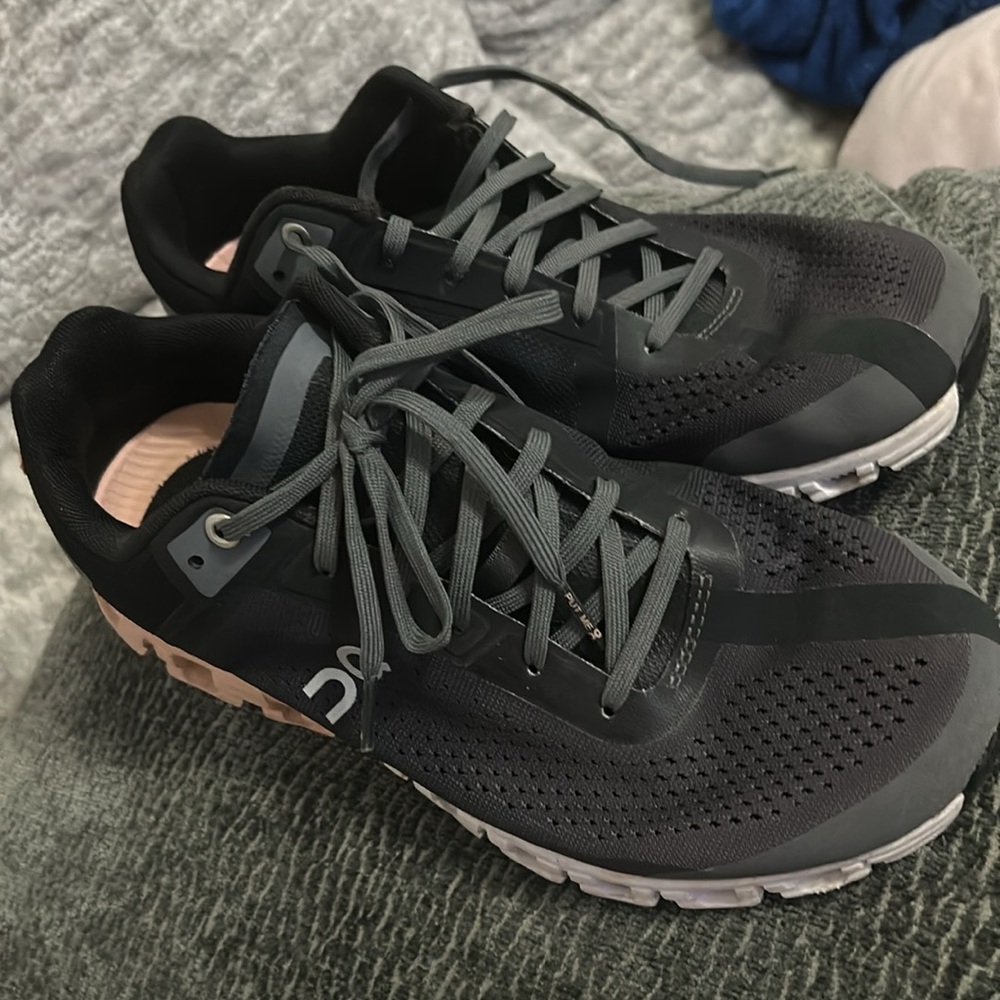 On Running Womens Cloudflow Mesh Rock Rose Trainers 8.5
